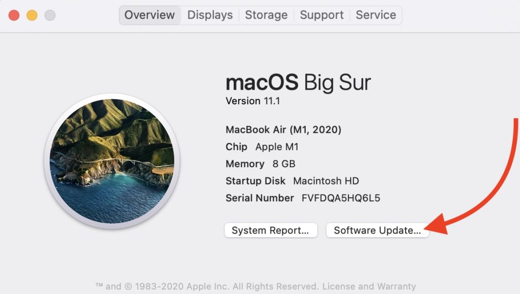 macbook software update