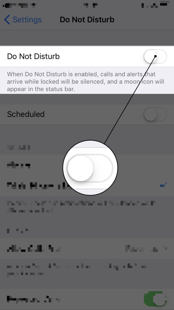 do not disturb iphone turn off