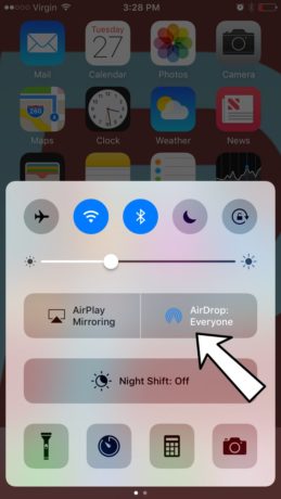 how to turn on airdrop on iphone