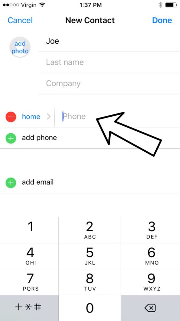 created a new contact book name phone