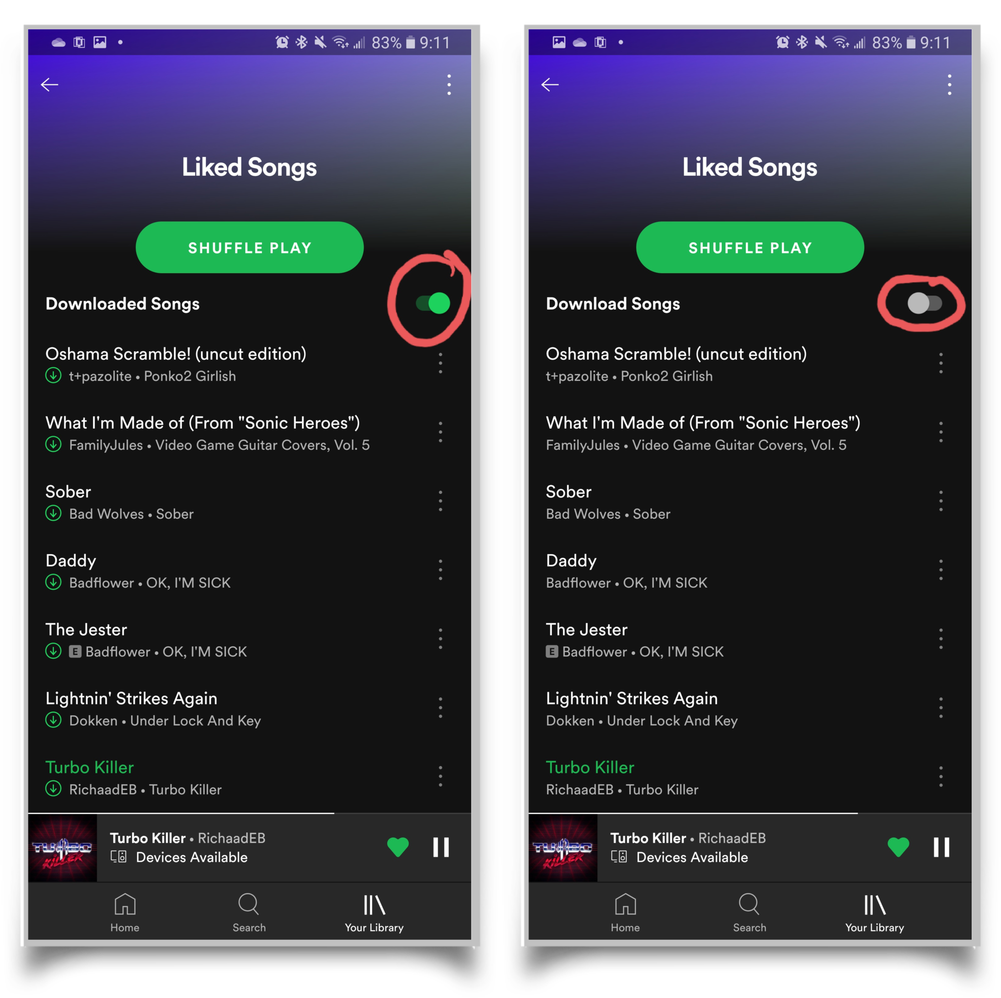 how to download songs on spotify using data