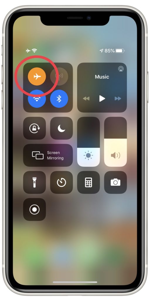 Turn off AirPLane mode in control center