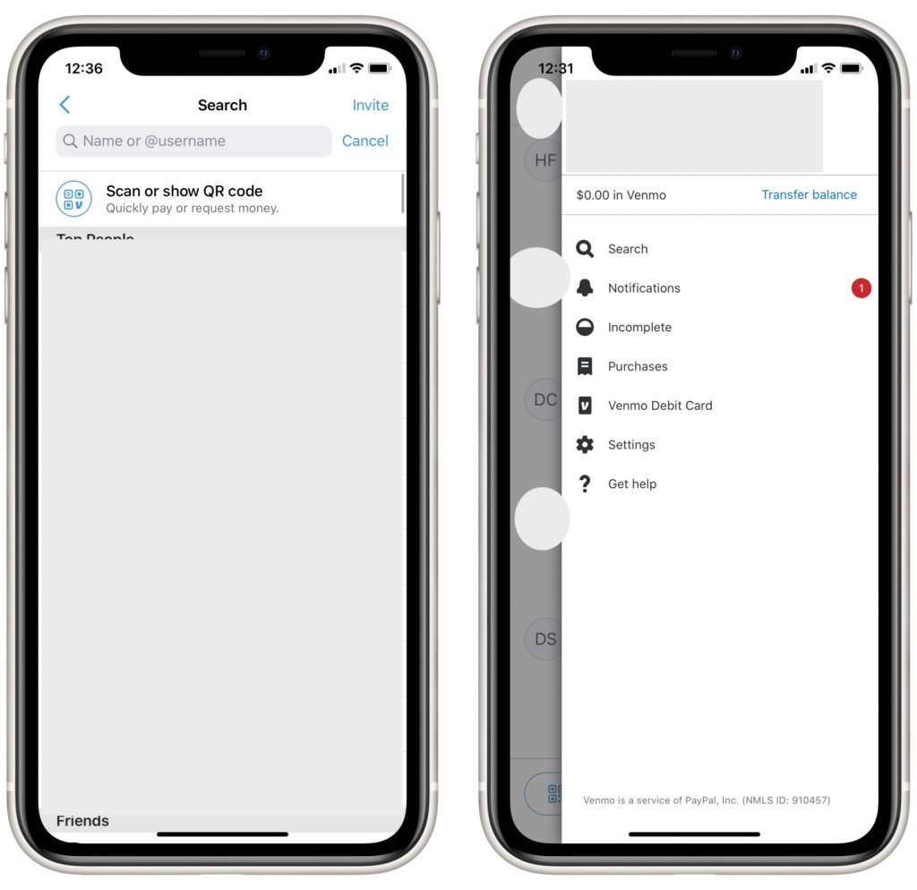 Venmo on iPhone