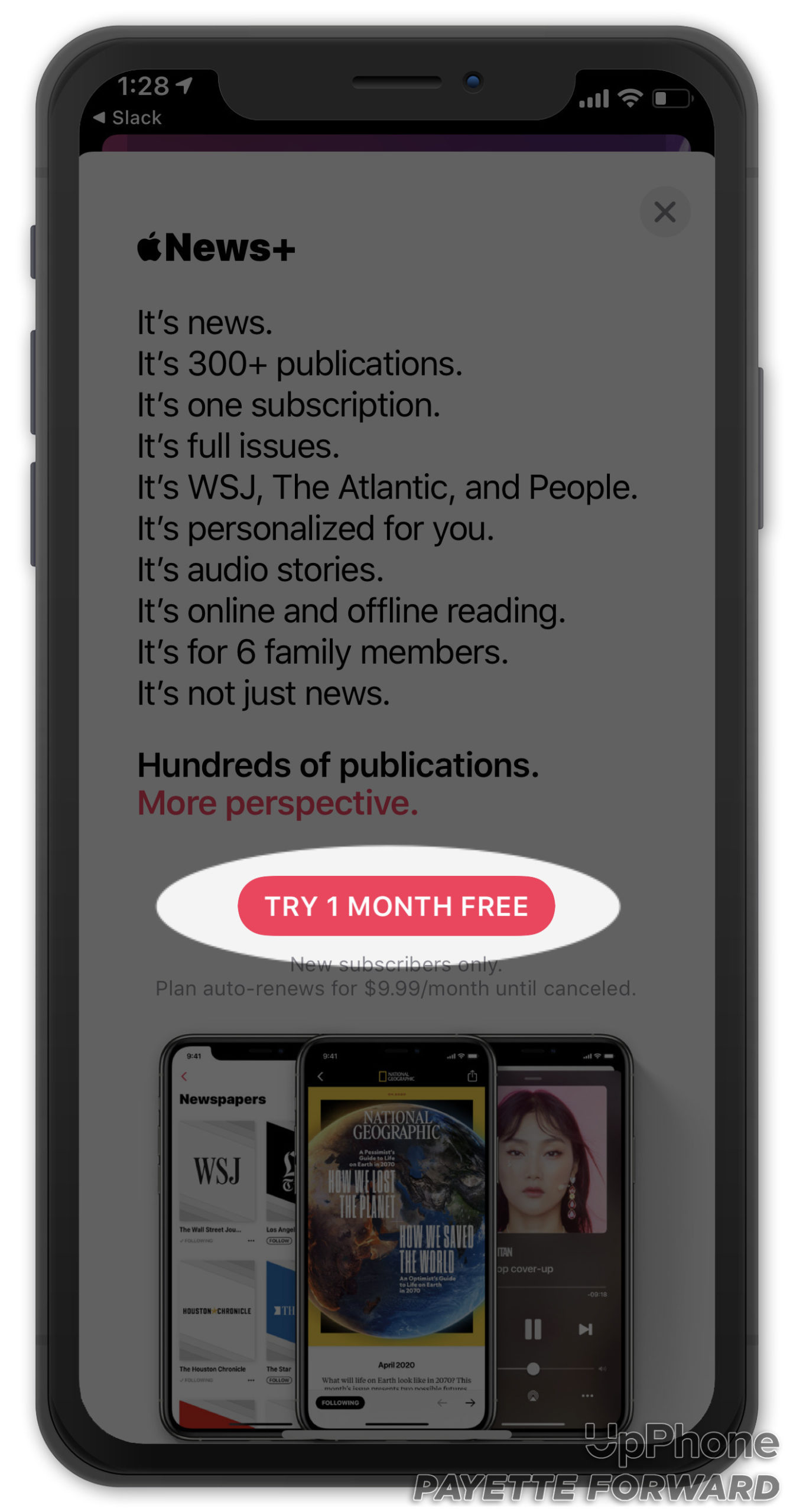 try 1 month apple news+ subscription