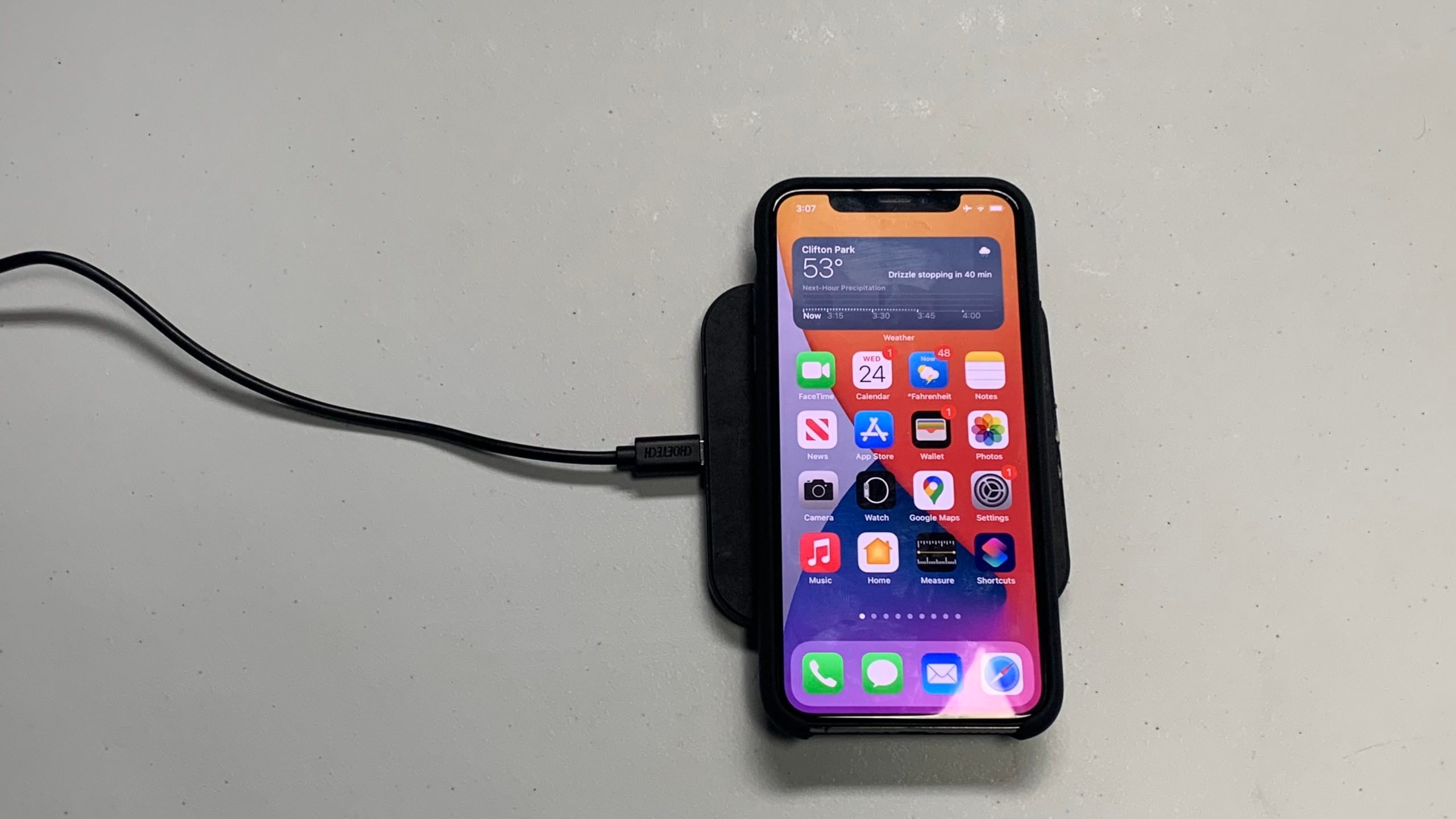 iPhone on Wireless charger