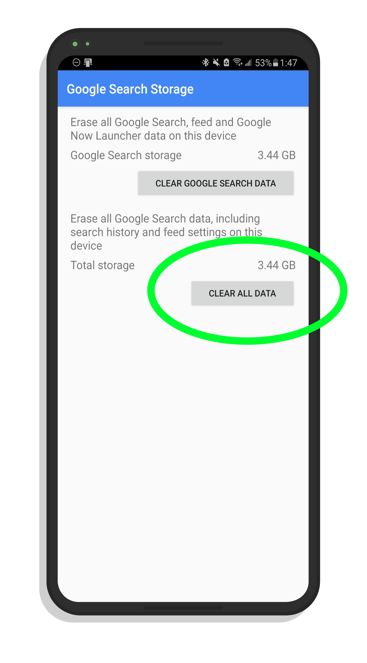 Clear All Data Google App