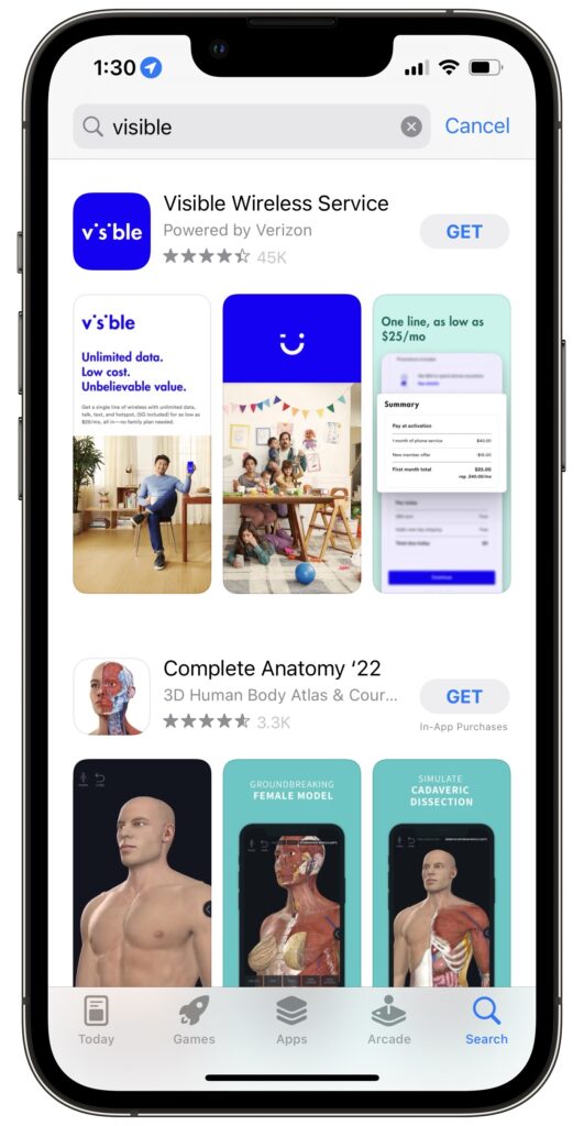 download visible app on iphone